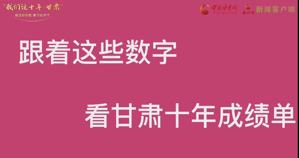 【快閃】前方高能！十年成績單 跟著這些數字看甘肅