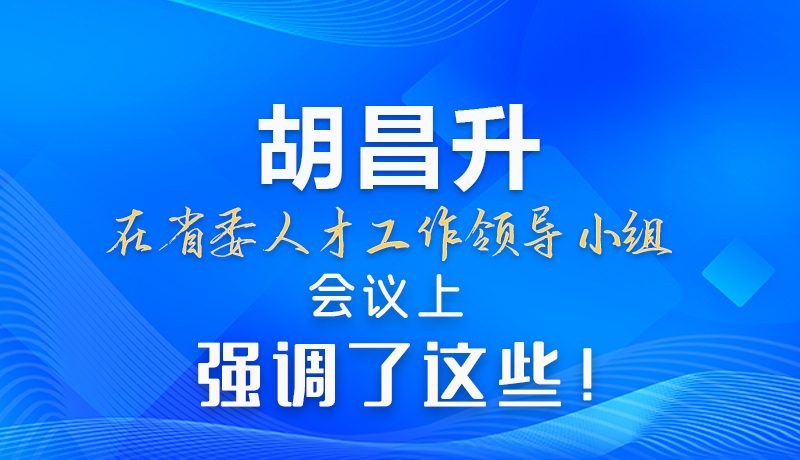 【甘快看】圖解|胡昌升在省委人才工作領(lǐng)導小組會議上強調(diào)了這些！